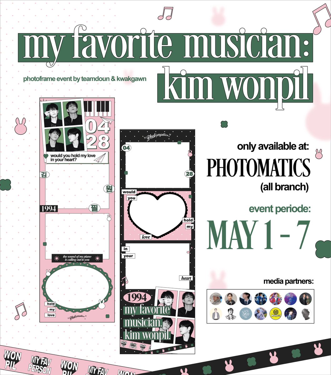 MydayCrewINA's tweet photo. [MEDIA PARTNER]
🎀 My Favorite Musican: Wonpil 🐰

DAY6 Wonpil Birthday Photoframe Event
by @teamdoun &amp; @kwakgawn

📍 @photomaticsid 
📅 2026, May 1 - 7

collect your favorite snaps, tag @dowoonloverclub &amp; @kwakgawn and use #32thPillsofLove 

#WONPIL #원필 #데이식스 #DAY6 https://t.co/YXYtjtbBt1