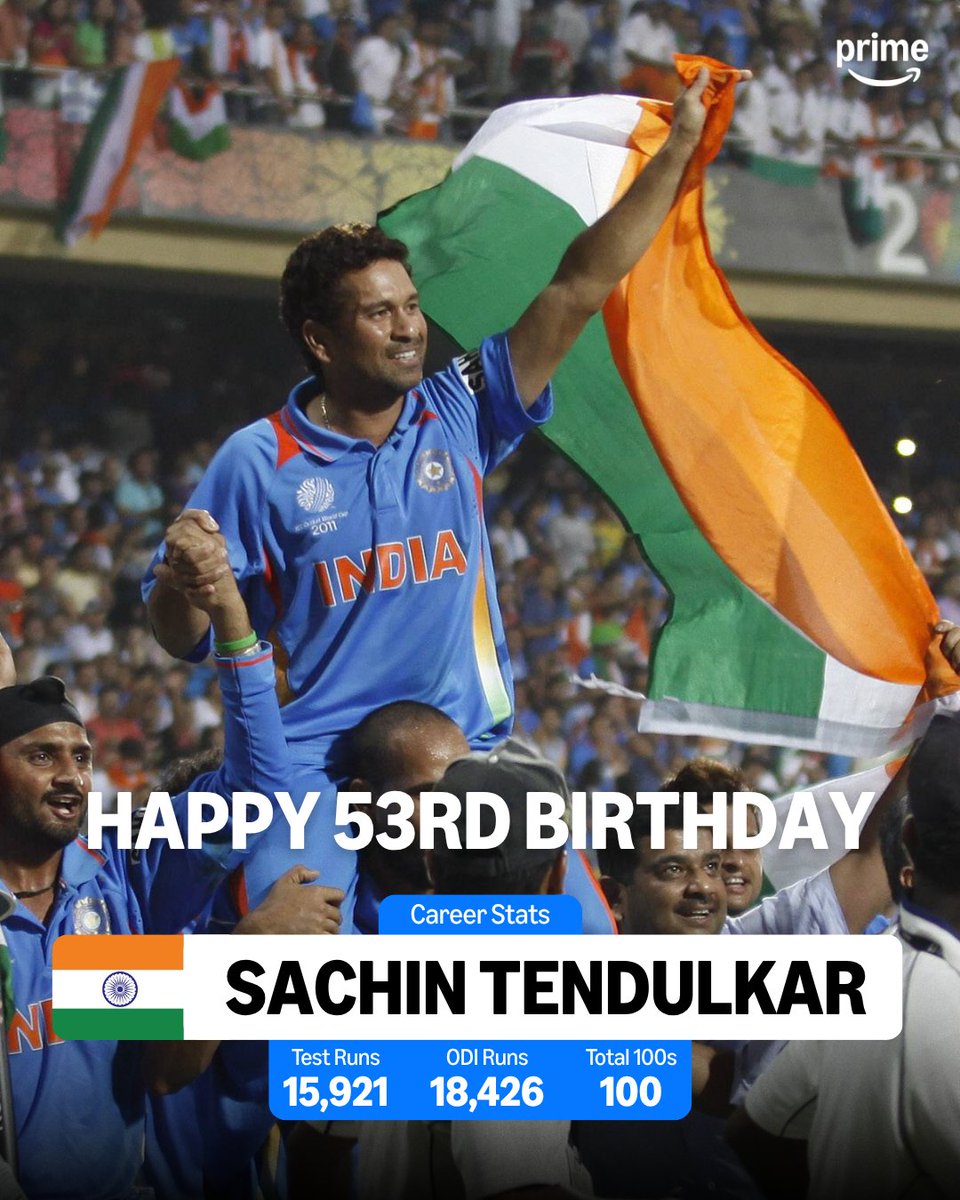 pvsportaunz's tweet photo. Here's to another lap around the Sun for the Little Master 🎉
Sachin Tendulkar turns 53 today, and what a journey it has been 😍🇮🇳
#cricket #SachinTendulkar #india #LittleMaster #onthisday #HappyBirthday https://t.co/Us7jlfOVCJ