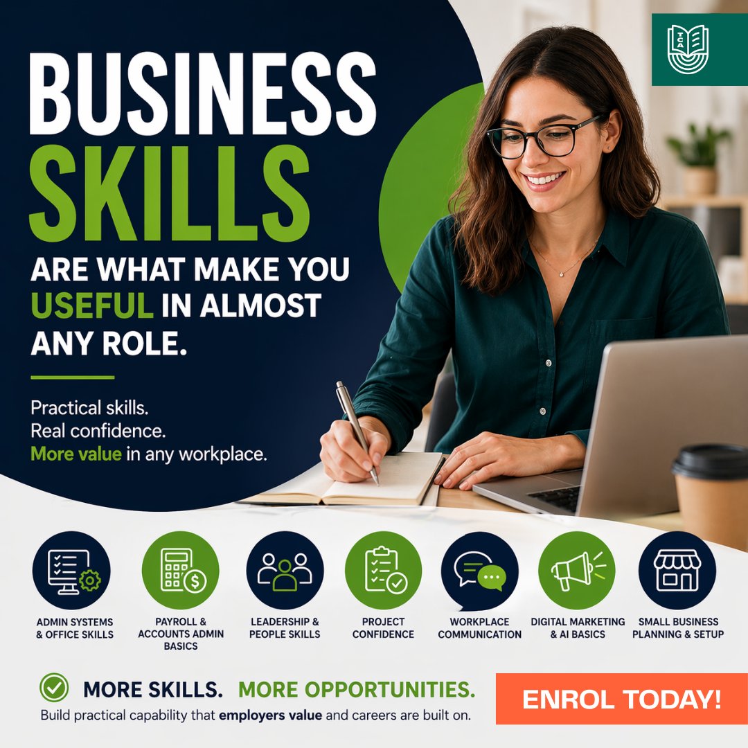 TheCareerAcadmy's tweet image. Want to feel more capable at work?

Business skills that employers notice: admin systems, payroll basics, leadership, project skills, marketing, AI essentials, and small business planning.
Free course guide: linktr.ee/TheCareerAcade… 

#Business #Leadership #Management #StudyOnline