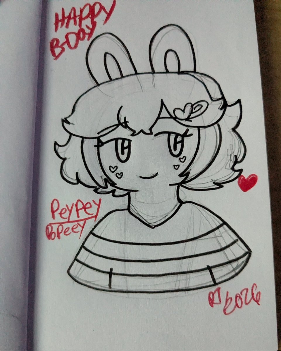 rubytelles66's tweet photo. Happy Birthday @Peypey_mei1925 
❤️🎂😊

Hope you like it! 
#rabbidsona #rabbids #littleanime #drawing #inkpen https://t.co/cxjYZA3n2w