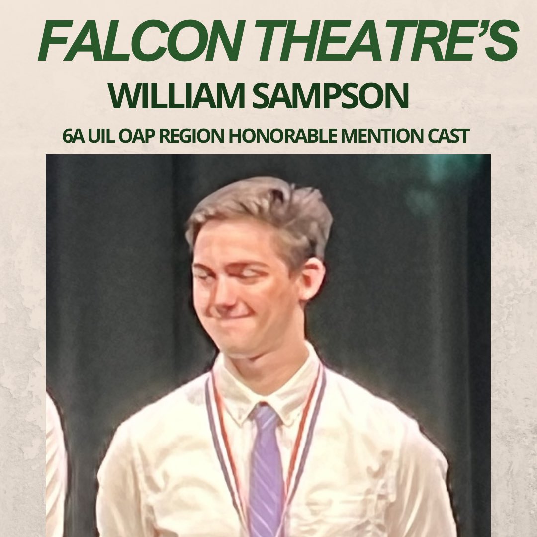 TCHSTBoosters's tweet photo. William Shakespeare would be on his feet applauding this one. 
Falcon Theatre… y’all were magical. 💜
Turner Clegg – Honorable Mention All-Star Cast William Sampson – Honorable Mention All-Star Cast Mia Landsman – All-Star Cast Laura Scull – Best Individual Technician #uiloap https://t.co/6kfTZxNrEX