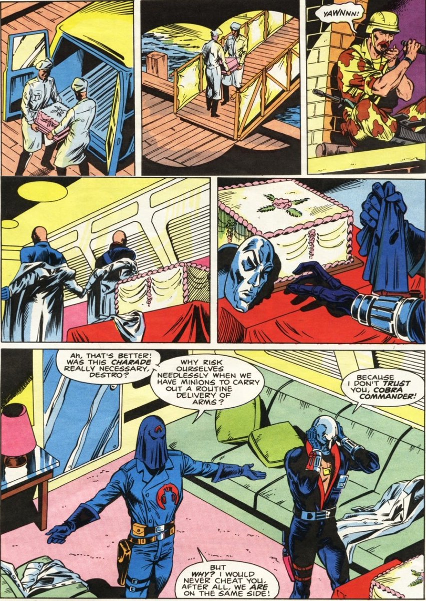 rareactionfigs's tweet image. In issue number 1 of the Action Force comic series, two caterers are revealed to be Cobra Commander and Destro in disguise 😂

#gijoe #comics #marvel #funny #easteregg