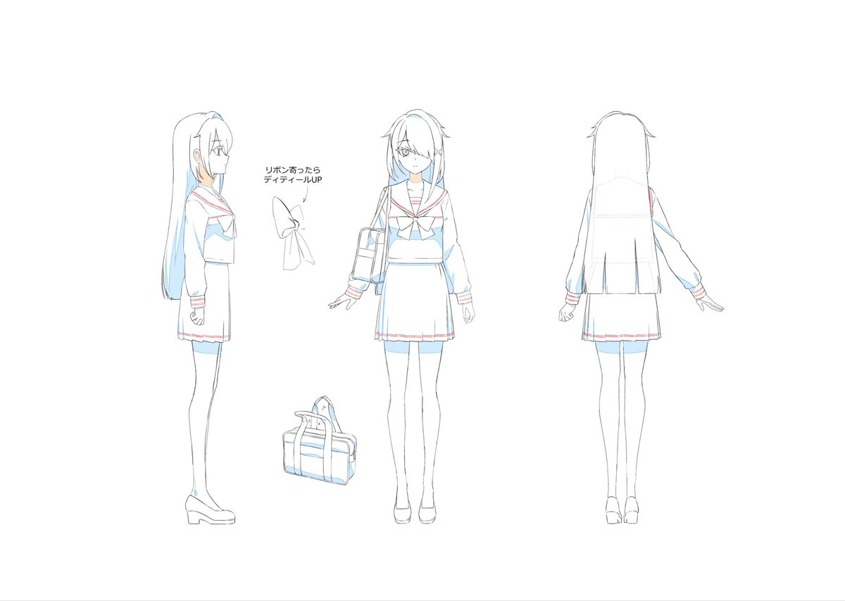 needygirl_anime's tweet photo. ◤￣￣￣￣￣￣￣
 ニディガ資料集
＿＿＿＿＿＿＿◢

第3話『INTERNET OVERDOSE』より
あめちゃんのキャラクター設定を公開

× 黒いドレス
× 中学校制服
× 私服1
× 私服2

#ニディガ https://t.co/Z21bdk1iQs