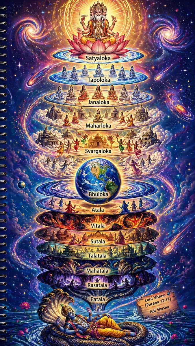 Healthyeats793's tweet image. The Cosmic Map isn’t out there… it’s within you.
Every loka is a layer of consciousness, every step a journey inward.Rise beyond the physical, and discover where your soul truly resides

#CosmicMap #SpiritualAwakening #InnerJourney #Consciousness #ancientwisdom