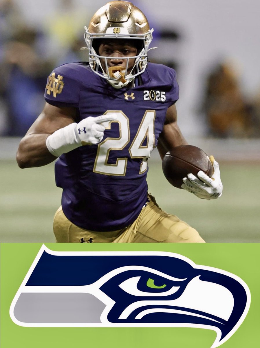 HolyRollerNFL's tweet photo. Sus campeones del Super Bowl, Seattle #Seahawks, están seleccionando oficialmente al RB Jadarian Price para cerrar la primera ronda del #NFLDraft.😎 https://t.co/s0iWRUeNrA