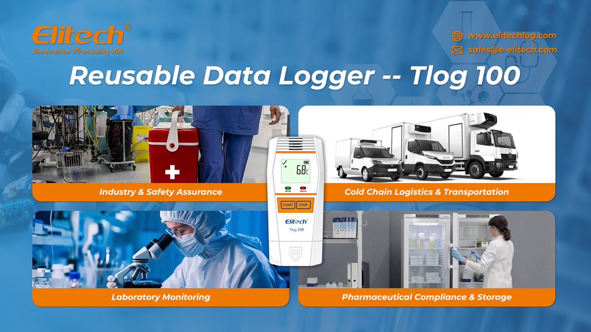 Elitech_Logger's tweet image. What's the risk you can't afford? #ColdChain
Tlog 100 – a reusable, high-precision #DataLogger designed for who demand accuracy and efficiency.

Get sheet or a bulk quote: elitechlog.com | sales@e-elitech.com

#QualityAssurance #Compliance #Elitech #LifeSciences