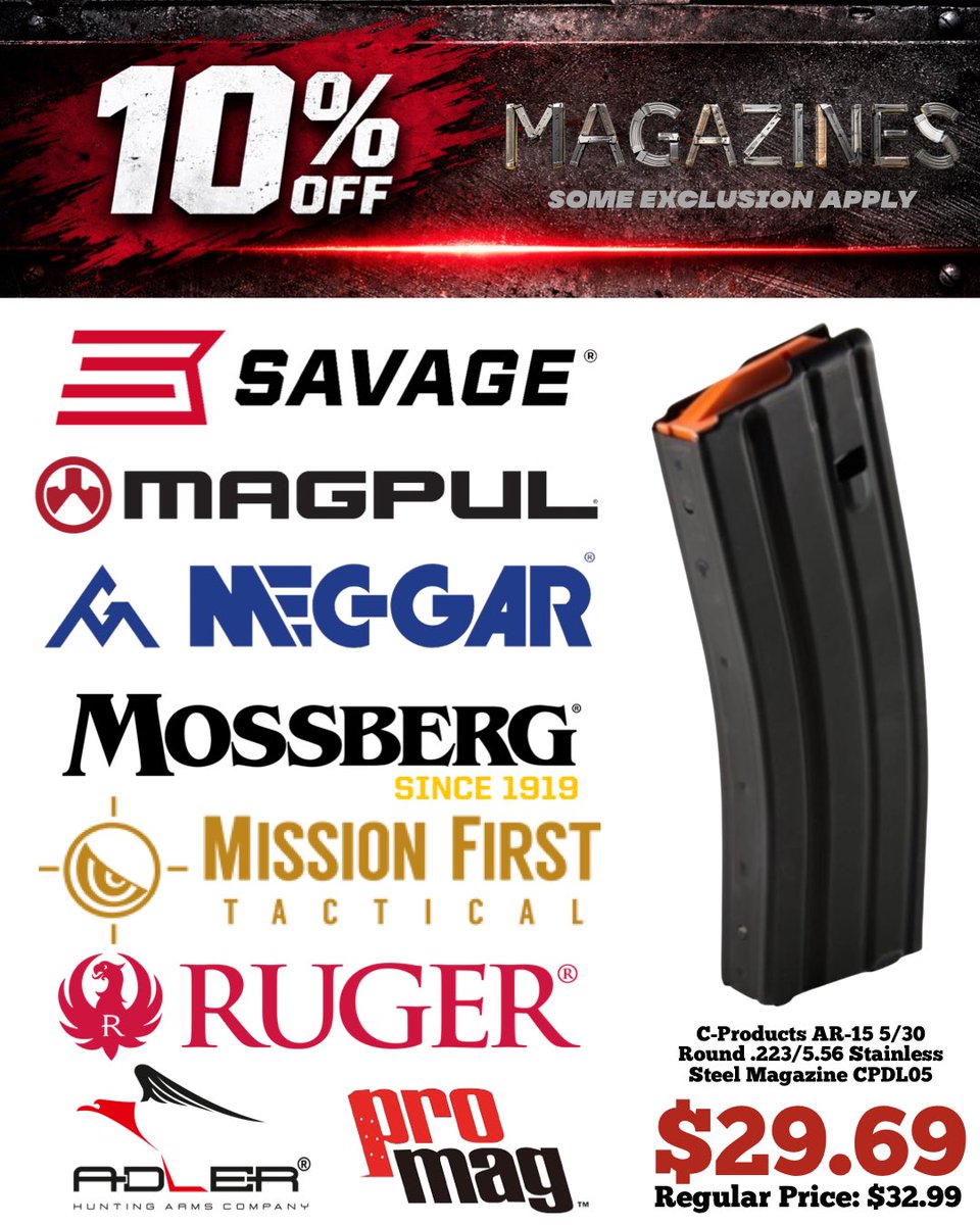 BullseyeNorth's tweet photo. Free Shipping Over $300, Flat Rate Shipping Under $17 Some Exclusions and Conditions Apply #ccfr_ccdaf #canadaguns #canadianguns #gunstore #canadiangunnutz 🇨🇦 https://t.co/AINGCvW8kE https://t.co/tTmEP8Cruz