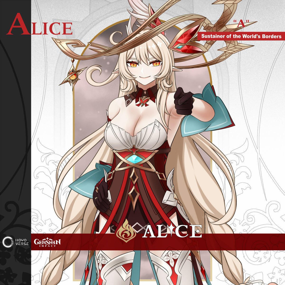 Ad_Sleif's tweet image. Alice: "A"
Sustainer of the World's Borders
#GenshinImpact #Alice 

I tried to imitate Genshin drip market art