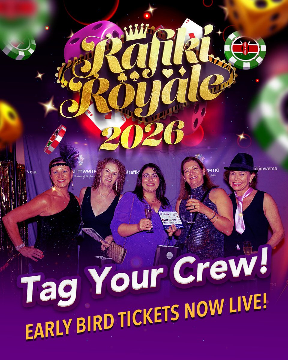 rafikicastle's tweet image. ⚠️ Tickets are moving—group bookings first 👀
Lock in your crew, grab a table &amp;amp; make a night of it 🎲🥂
A great night—for a greater cause 💛
📅 20 June | 🎟 rafiki-royale-2026.raiselysite.com

#RafikiMwema #RafikiRoyale #purpose #fun #friends #ca...