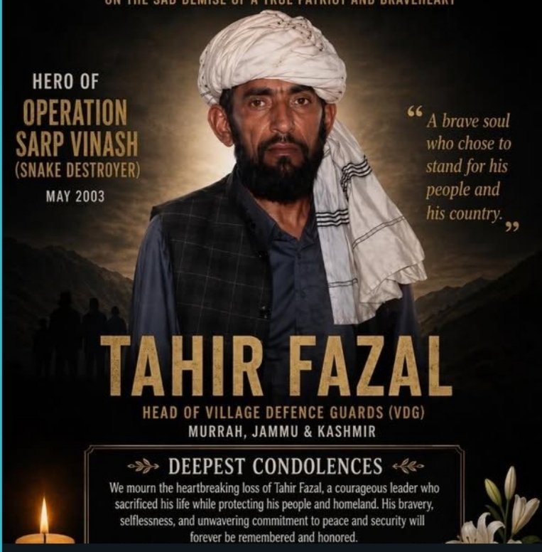 m_nazki's tweet photo. Deepest Condolences
"The person Who fought Bravely for the Country, Will be Remembered forever"
Proud of Such Son of the Soil #Hero of #OpSarpVinash #TahirFazal #Murrha #Surankote
#OpSarpVinash
#Hillkaka https://t.co/GOdvBLPIKl