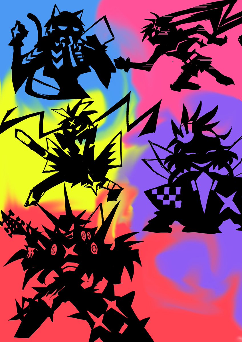 「#クロスアップガールズ そういう感じの影絵を見たくなったので描いた時のやつです」|ﾎﾟﾄのイラスト
