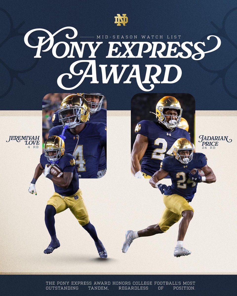 Re2pectsport's tweet photo. Notre Dame is the first school to EVER have two 1st round running backs picked in the same NFL draft.

Historic Duo https://t.co/Yd1o1ZsBYA