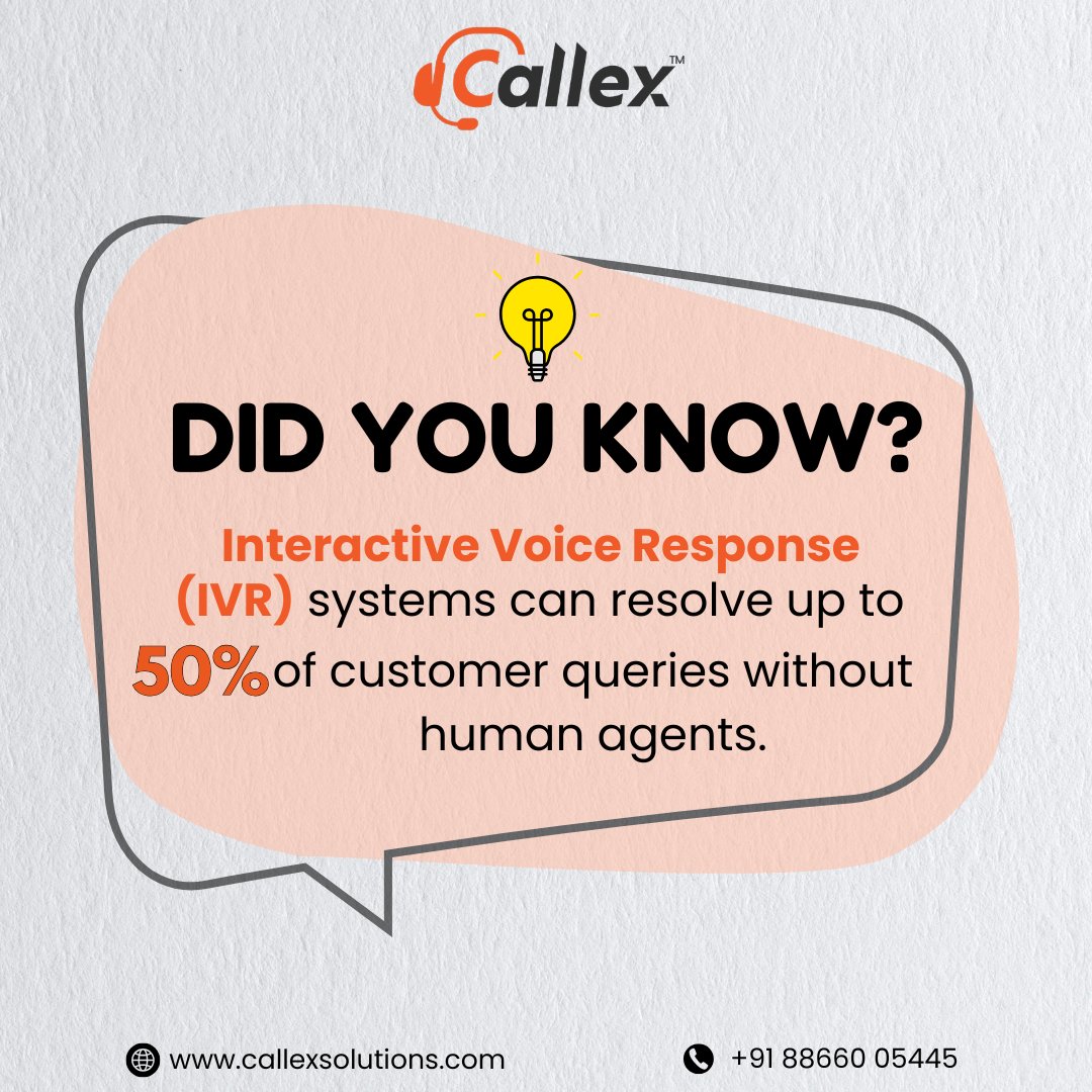 callexsolutions's tweet image. Handle up to 50% of customer queries, without human agents 🤯

Smart IVR = faster responses, lower workload &amp;amp; 24/7 support 🚀

Upgrade your customer experience today!

callexsolutions.com

#IVR #Automation #CustomerSupport #CallCenter #DigitalTransformation