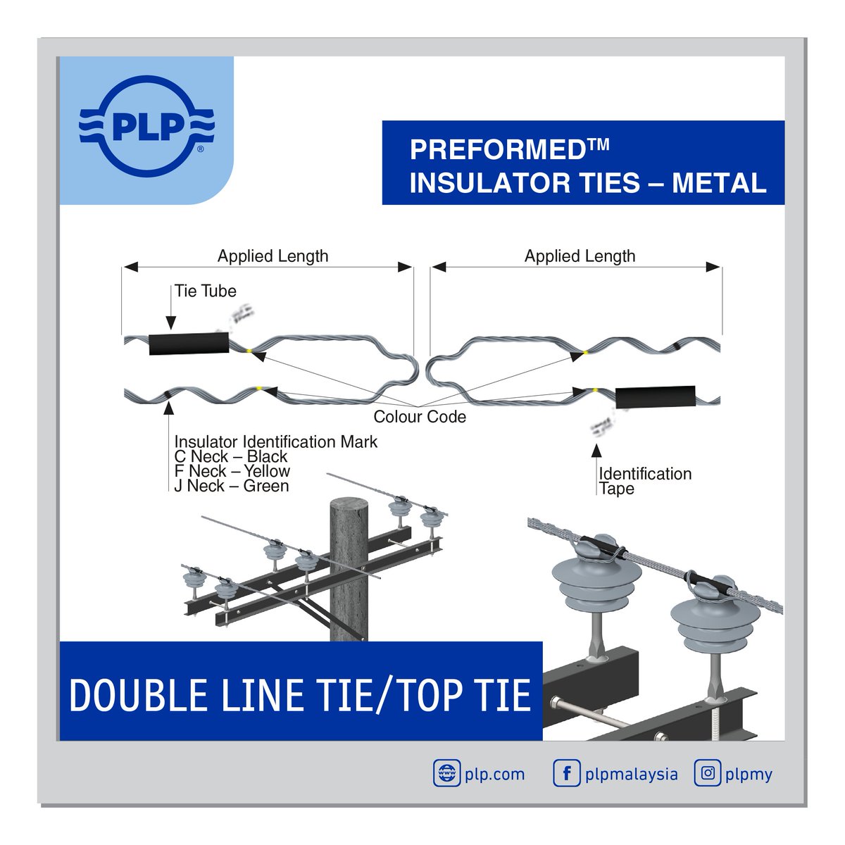 PLPMY1's tweet photo. Preformed™ Insulator Ties used to secure conductors in the top or side groove of interchangeable headstyle insulators, for installation on single or on double crossarm construction. Preformed™ Insulator Ties are suitable for use with either polymer or porcelain insulators.
#PLP https://t.co/l1vbK8eA03