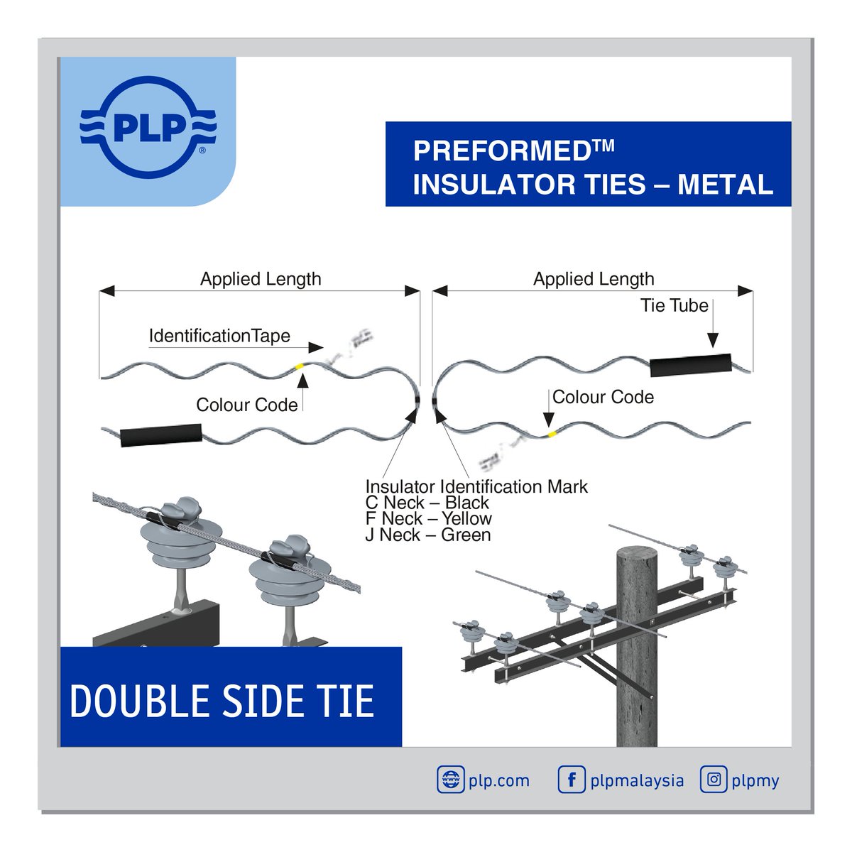 PLPMY1's tweet photo. Preformed™ Insulator Ties used to secure conductors in the top or side groove of interchangeable headstyle insulators, for installation on single or on double crossarm construction. Preformed™ Insulator Ties are suitable for use with either polymer or porcelain insulators.
#PLP https://t.co/l1vbK8eA03