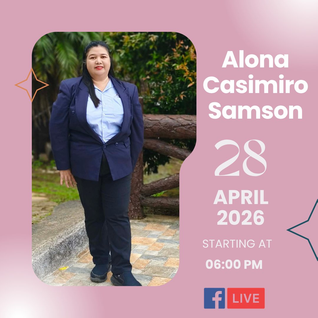 FilFemaleRef's tweet photo. ✨ Save the Date ✨
Alona Casimiro Samson
April 28, 2026 | 6:00 PM
🔴 Facebook Live
See you online! 💖 https://t.co/OMtSyQSzIE