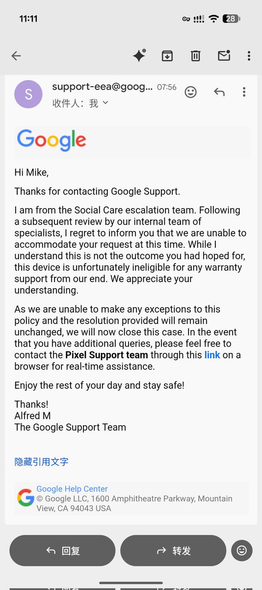 chenli135396's tweet photo. My $1800 #Pixel9ProFold battery hit 60% health in only 80 cycles. ⚠️ Despite the safety risk, @madebygoogle says: “Case is closed, ineligible for support.” Why is Google ignoring a potential fire hazard on its top flagship? Unacceptable. @GooglePixel_US @backlon
 @AndroidAuth https://t.co/DEQw8JvdKc