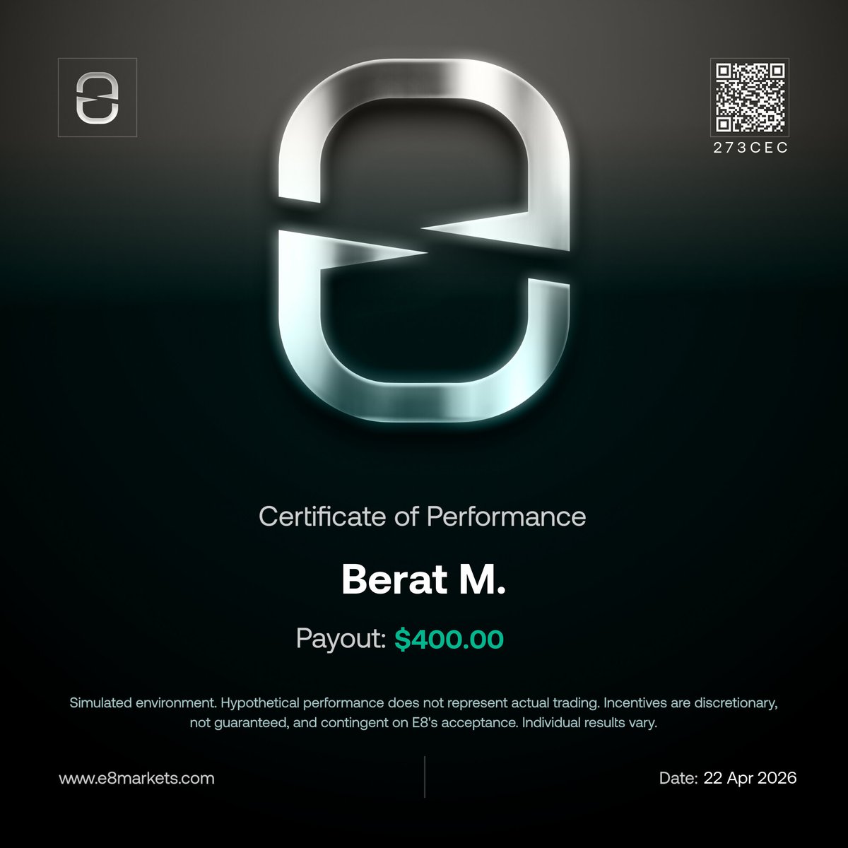 E8 Payouts tweet media