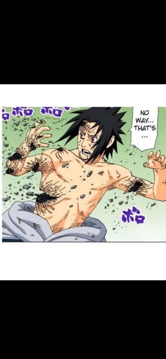 thatinception's tweet photo. @SeventhHokagay @lowkive Sasuke is drawn consistently as taller than Naruto, they’re not the same height

I can also cherry pick pictures of sasuke after/during a pump, if you put the side by side with their normal physique you can clearly see who has wider clavicles/a good bidelt, keep the cope coming https://t.co/r7tsPoP5BK