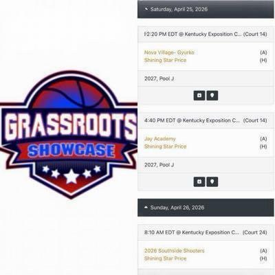 WyattShearerrr's tweet photo. This is my schedule for this upcoming weekend at the Grassroots Showcase in Louisville Kentucky. @MSJCoachC @BraedenP_3 @CoachDHertz @JustinMRay @CoachCEverett https://t.co/6Y0okjwrr8
