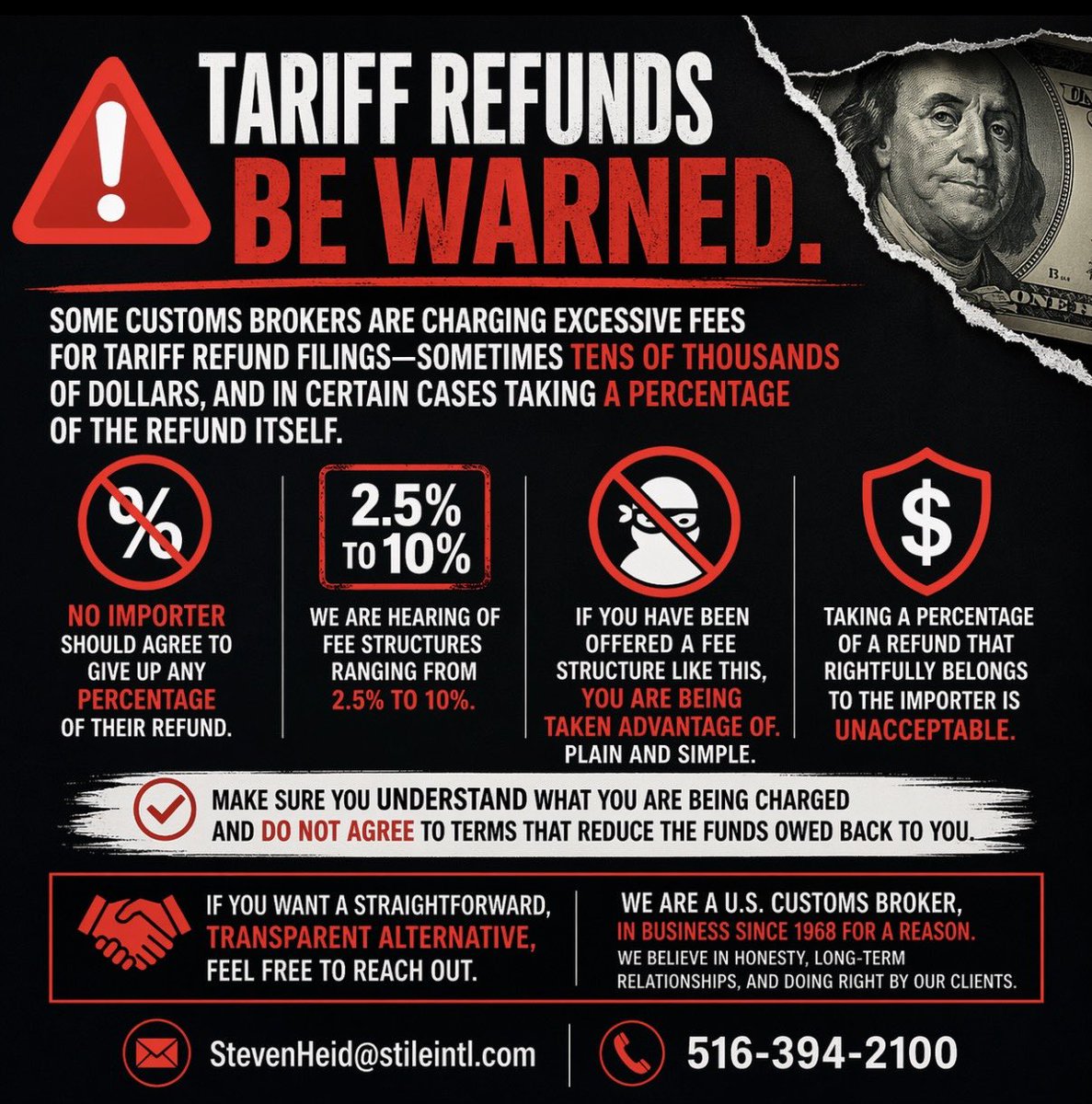 StileIntl's tweet photo. @cnn @cnbc @business @FoxNews #tariffs #tariffrefund https://t.co/6MVumyFaZ6