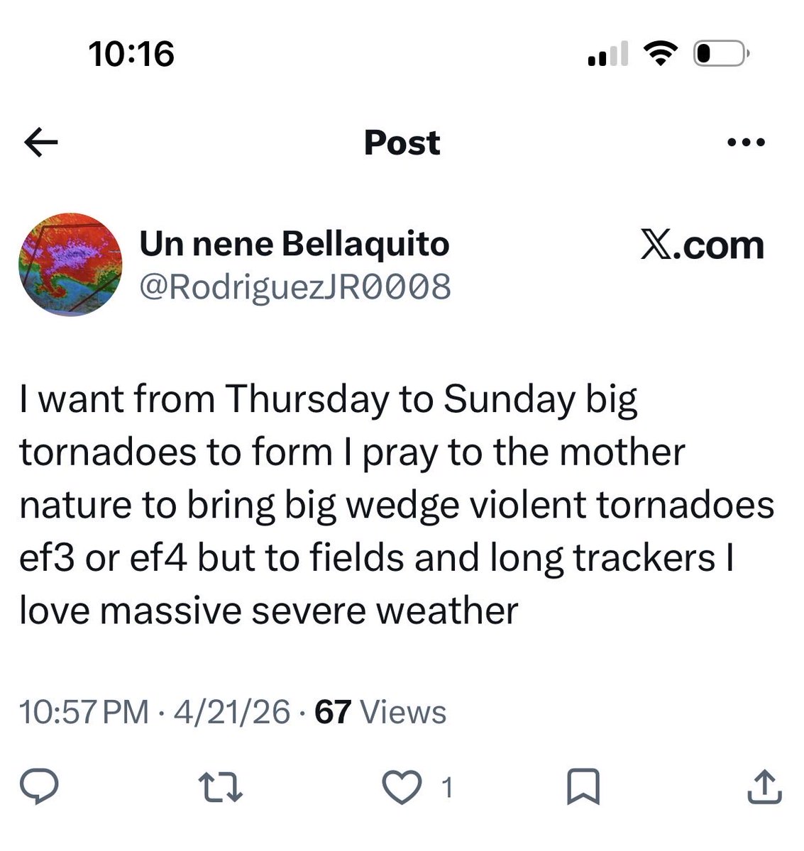 standingup2's tweet photo. @higginsadm @RodriguezJR0008 @JordanHallWX This was Un a couple of days ago. https://t.co/afAJcIIc2g