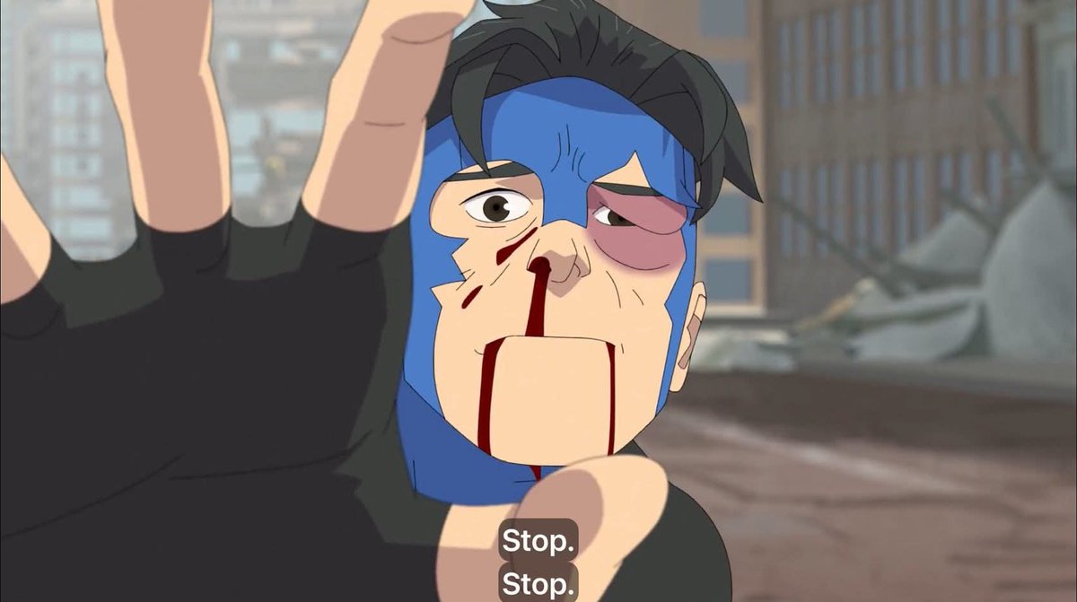 Bad_____bunny99's tweet photo. S3/Ep8    S4/Ep8
ONE OF THE BEST FULL CIRCLE MOMENTS THUS FAR 
Hot take : 

I think he reason Mark stopped for Thragg… is because Conquest beat the “talk first” mindset out of him.

When Mark asked Conquest to stop, he got the brakes beat off em for even trying. That moment taught him something: not every enemy is gonna hear you.

Fast forward to Thragg…Mark comes in swinging,(Thragg gave no f**ks btw)  but when Thragg says “stop”… Mark actually pauses.

Not because he’s scared.
Because he learned.

Conquest forced Mark into survival mode.
Thragg forced Mark into diplomacy.

One made him realize talking can get you hurt.
The other put him in a position where talking was the only way forward.

Peak writing …