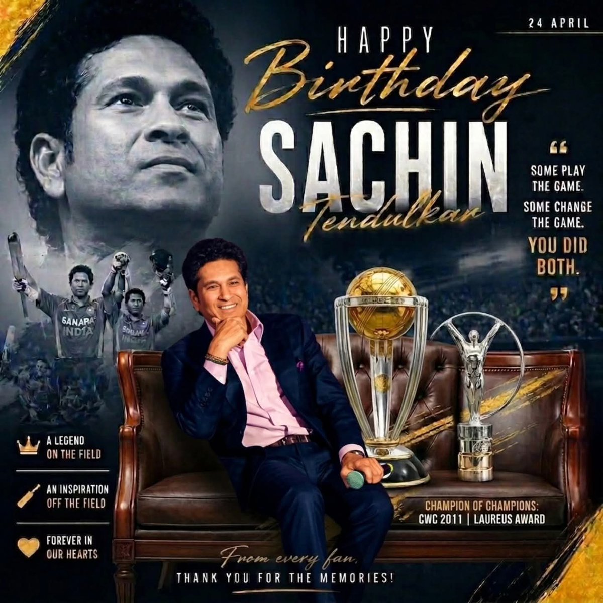 ChatterjeeSham1's tweet photo. @sachin_rt Many many happy returns of the day dear Sachin 🌹💐 wishing you a happy and healthy life 🧬☑️ enjoy your every moment with your family and friends 👍😊 long live and God bless you 🙏🎂 https://t.co/h27VrDRWpH