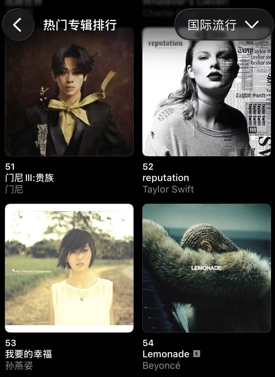 china_beyonce's tweet image. Following the 10th anniversary of #LEMONADE, Beyoncé's 2016 magnum opus re-enters the top 100 of Apple Music China at #54. 🇨🇳