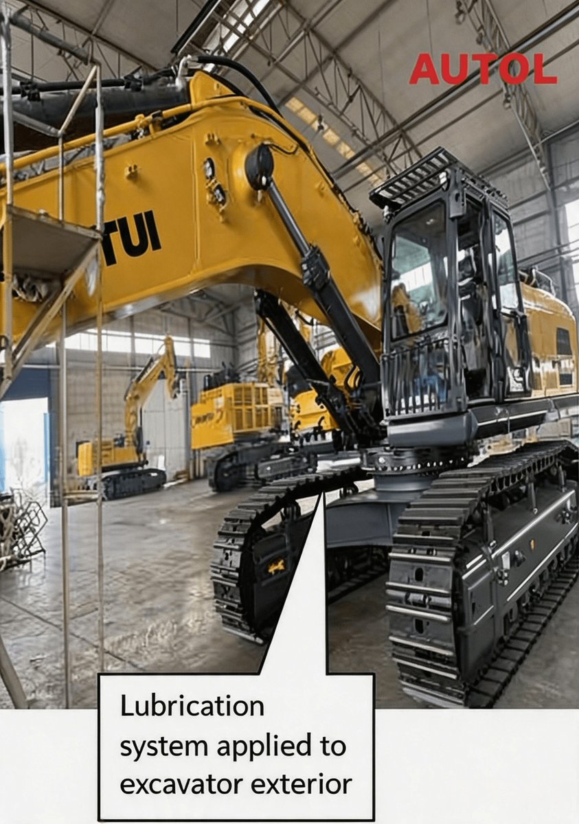 autoltechnology's tweet photo. 🚀 Successful installation of our centralized lubrication system on the SE680 excavator!
🔧 Featuring ADPB20 heavy-duty pump station with dual A/B outlets, powering boom, stick &amp; 3 dual-line distributors.✨ 14 lubrication points integrated.
#LubricationSystem https://t.co/B5wLlT5LQ9