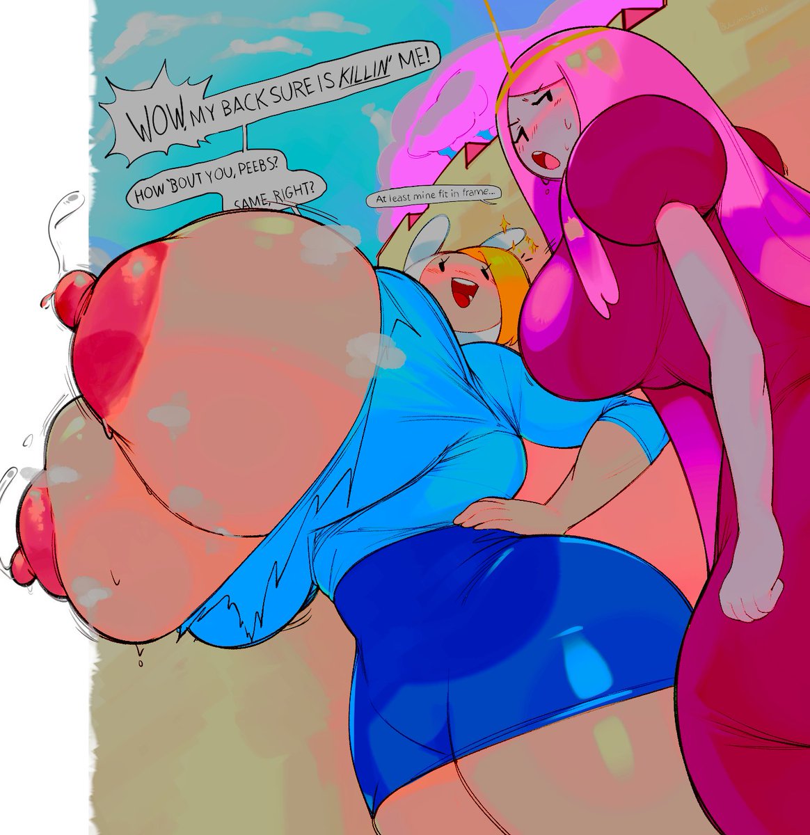 ㅤㅤㅤㅤ

Ი𐑼 ㅤ" Wow my back sure is killing me , 
ㅤㅤㅤㅤhow about you Peebs ? 

♛ㅤ" Yeah . . . . . Yeah sure is . . . . ᵇⁱᵐᵇᵒ "

ㅤㅤㅤㅤ