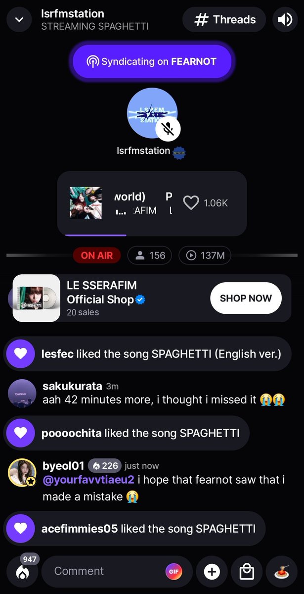 agicheetah's tweet image. have you joined stationhead, fearnots?

stationhead.com/c/fearnot

CELEBRATION OUT NOW
CELEBRATION WITH LE SSERAFIM
#STREAM_CELEBRATION
#CELEBRATION #LE_SSERAFIM
