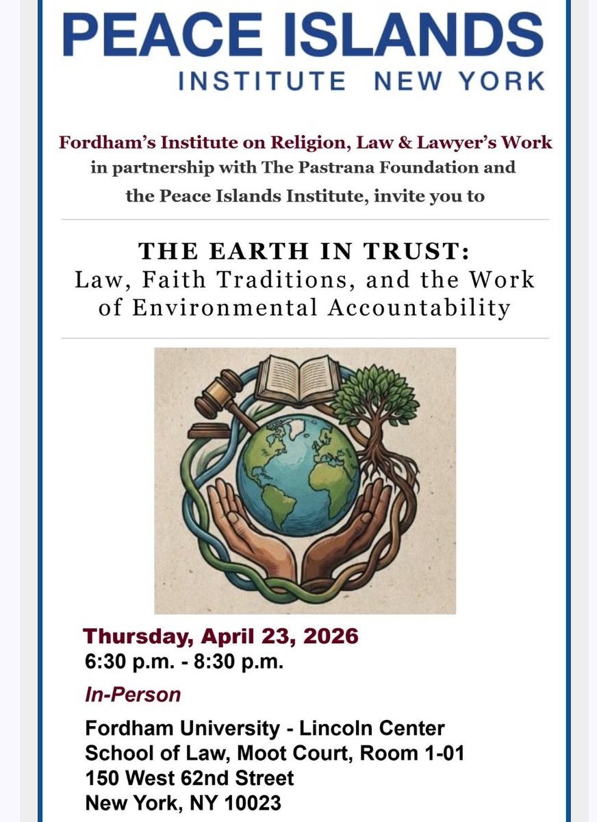 PeaceIslandsNY's tweet image. We were very pleased to co-host and co-organize this event at Fordham University, a huge thanks to all who played a part. Video link to event will be shared. Stay tuned. #environment

@FordhamNYC