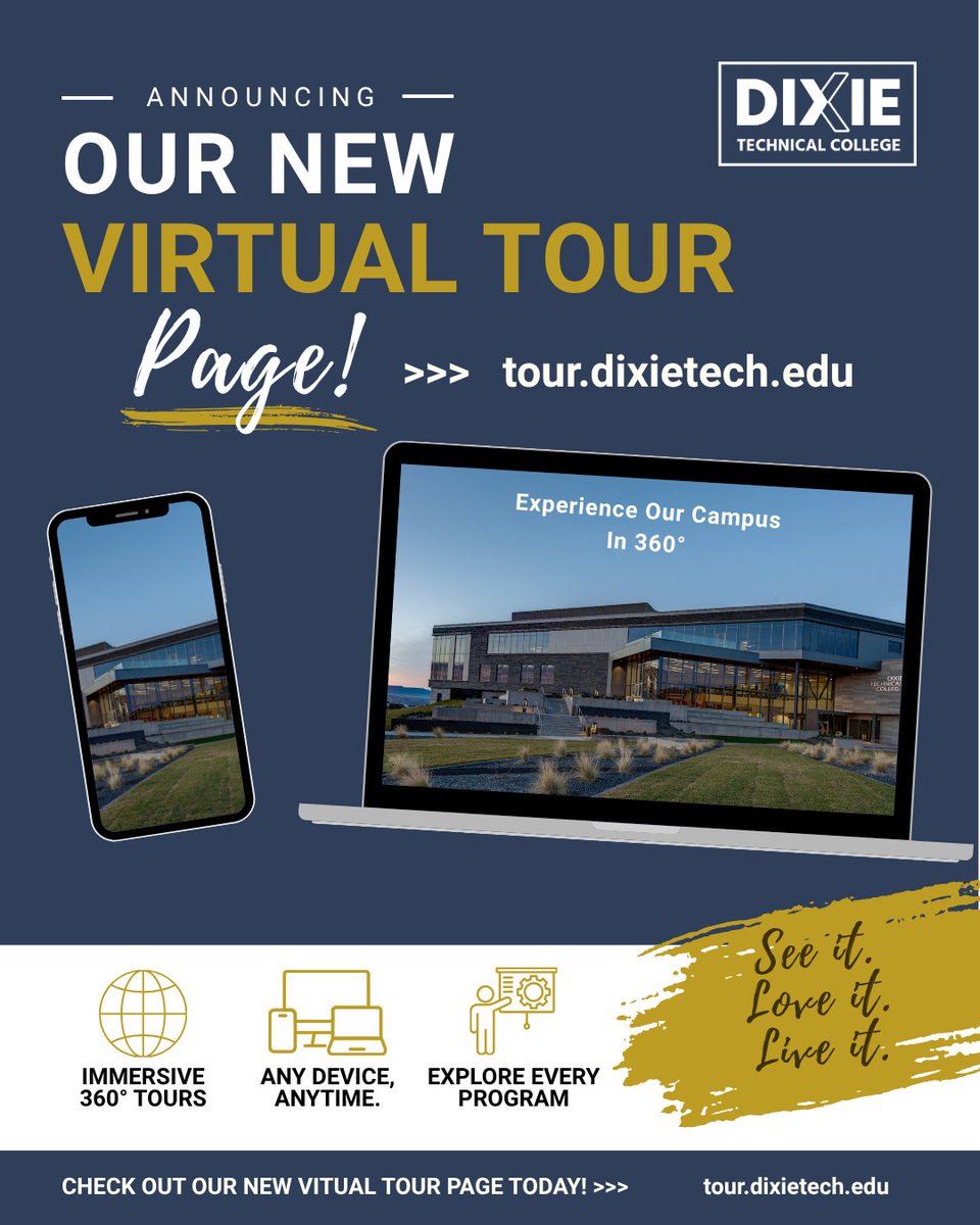 Your future starts here—and now you can see it for yourself.
Now you can explore it all—classrooms, labs, and more—right from your phone.
🎓 Take a virtual tour today at tour.dixie.edu