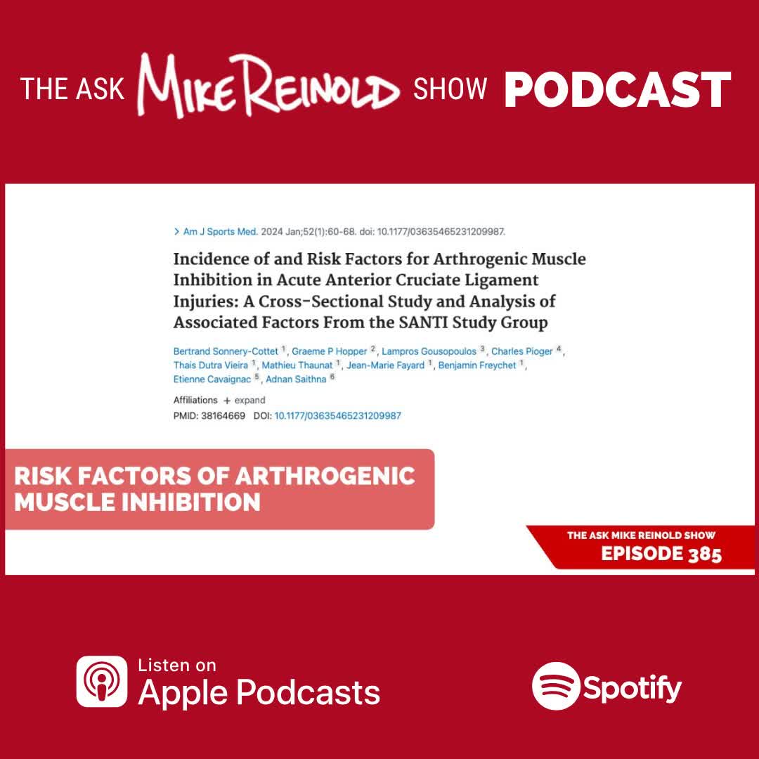 mikereinold's tweet photo. New Podcast Episode!  Risk Factors of Arthrogenic Muscle Inhibition - #solvePT #DPTstudent https://t.co/eYySf7JCn8 https://t.co/A3L6r5sTct