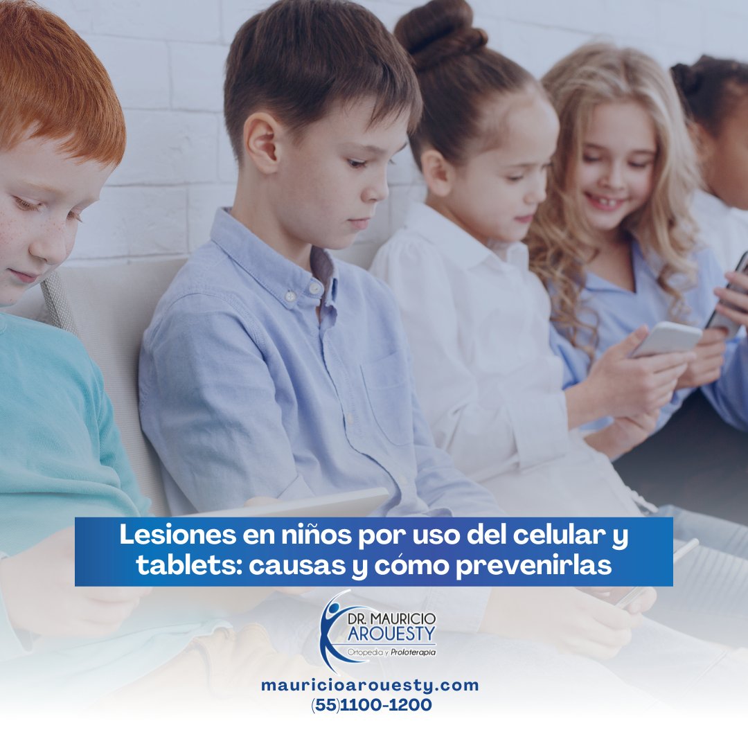 DrArouesty's tweet photo. El uso excesivo de celulares en niños puede provocar molestias físicas y afectar su desarrollo.

Dolor en manos, cuello o espalda, fatiga visual y alteraciones del sueño son señales de alerta.

Más información ➡️ https://t.co/bE5x2iYnZX

📍 Acueducto Río Hondo 30, 3er piso, CDMX
☎️ Citas 5511001200