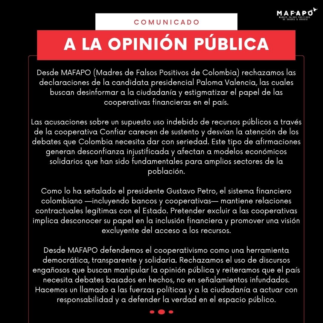 Madres Falsos Positivos de Colombia (@mafapocolombia) on Twitter photo 