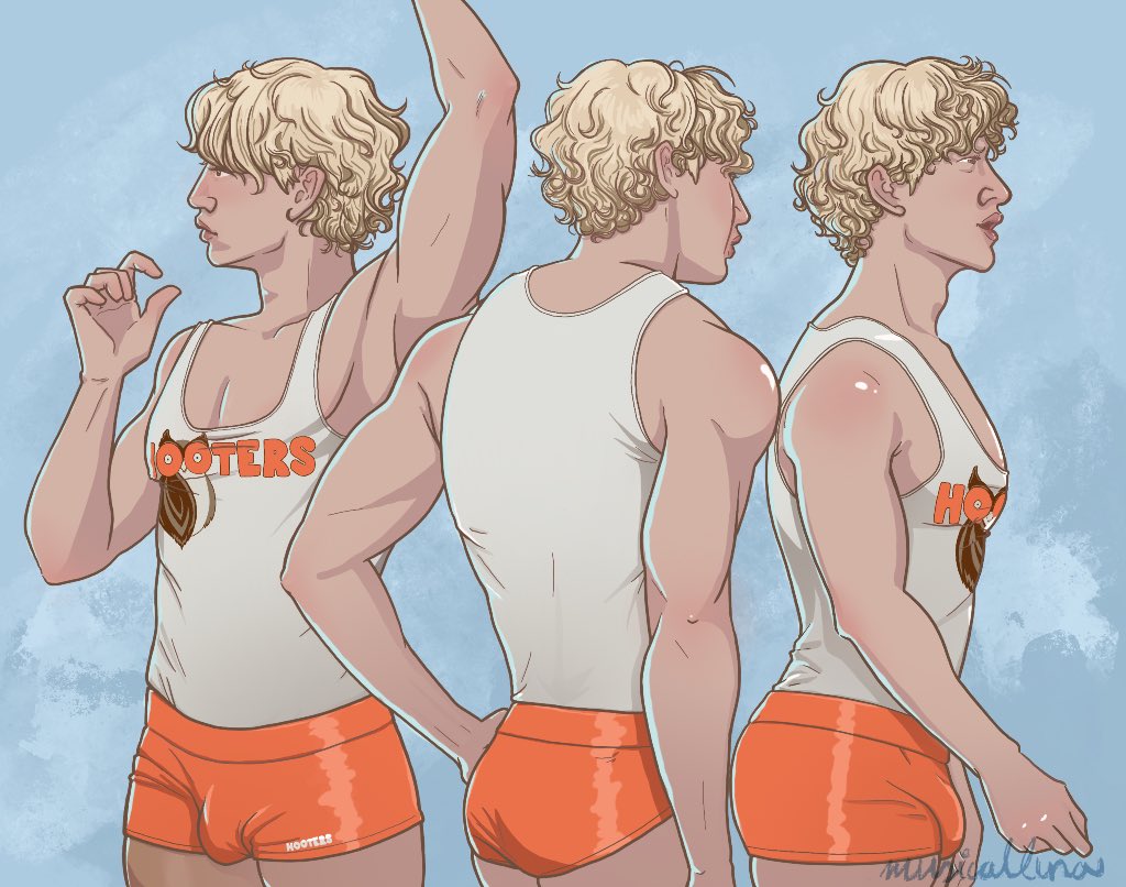 MusicalLuna's tweet photo. Ok literally all of these are exactly correct but hooters bang chan took me tf out and i immediately started drawing this (sorry for the objectification mr bang BUT IN MY DEFENSE ITS FUNNY) 

what a way to come out publicly as a stay https://t.co/Ezhlj4Vt4R