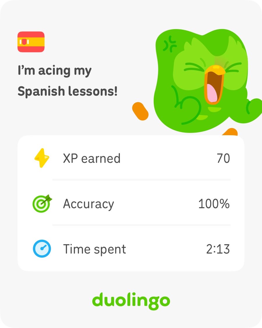 I’m acing my Spanish lessons!