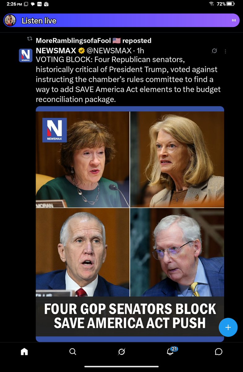 PatriotWoman22's tweet photo. @ScottPresler @MarkBar28720991 @SenateGOP @ShellDavis27851 Two are retiring and the other two must be primaried https://t.co/rC53YMyJEc