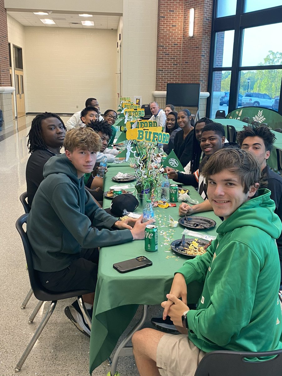 TrackBuford's tweet photo. We want to take a quick second to S/o to our seniors who have had a tremendous season this year! We are proud the way they show up and lead! @Coach_Davis22 treated his seniors to a lovely breakfast! We appreciate you seniors! #FAMILY🐺 https://t.co/Jq7n5avohp