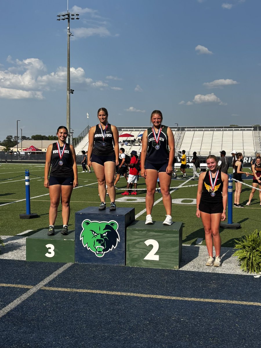 BWaters74's tweet photo. Aveline Kilmowicz took 1st place in the Discus throw at today’s Region Meet! Evelyn Battle followed with a strong 3rd place finish! So proud of these girls!

Aveline Kilmowicz: 🥇 114 feet (PR)
Evelyn Battle: 🥉 95 feet 2 inches https://t.co/uB3qnw5k5C
