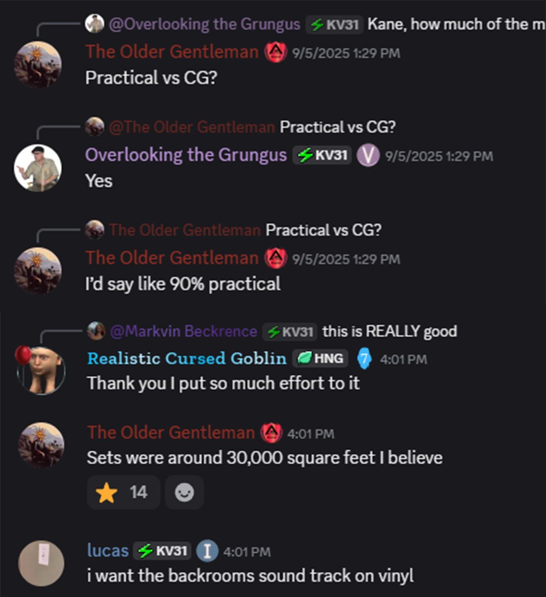 KaneHypeGuy's tweet image. Kane Parsons reveals that the sets for Backrooms were around 90% practical, taking up around 300,000 square feet.

Seriously impressive for a 20 year old's directorial debut.