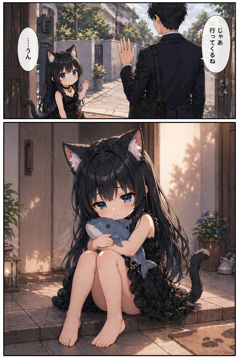 miu_5011's tweet photo. 「いってらっしゃい」のその後🐱 https://t.co/VlLbUsJmBL