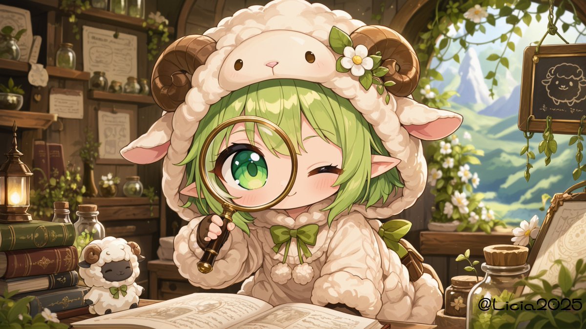 Licia2025's tweet image. 「ひつじ探偵団」　5月8日公開

おはようございます☀
本日もよろしくお願いします❤

#AIイラスト
#AIart