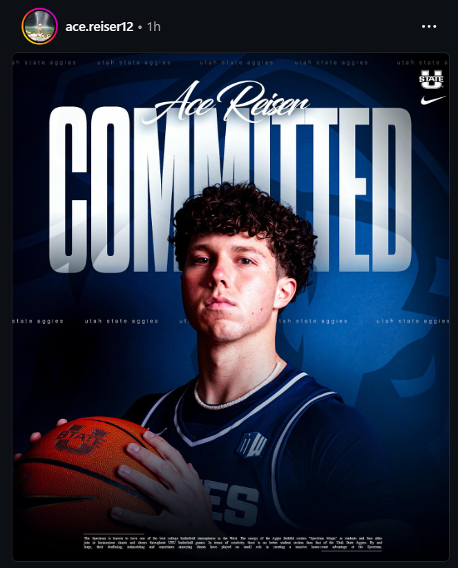 eadampeek's tweet photo. @ace_reiser12 has announced his commitment to Utah State on IG. The Aggies land 2 of the top Juco recruits in the country in Ace and Sean Felts
#RecruitUtah https://t.co/gjVCj69ZGd