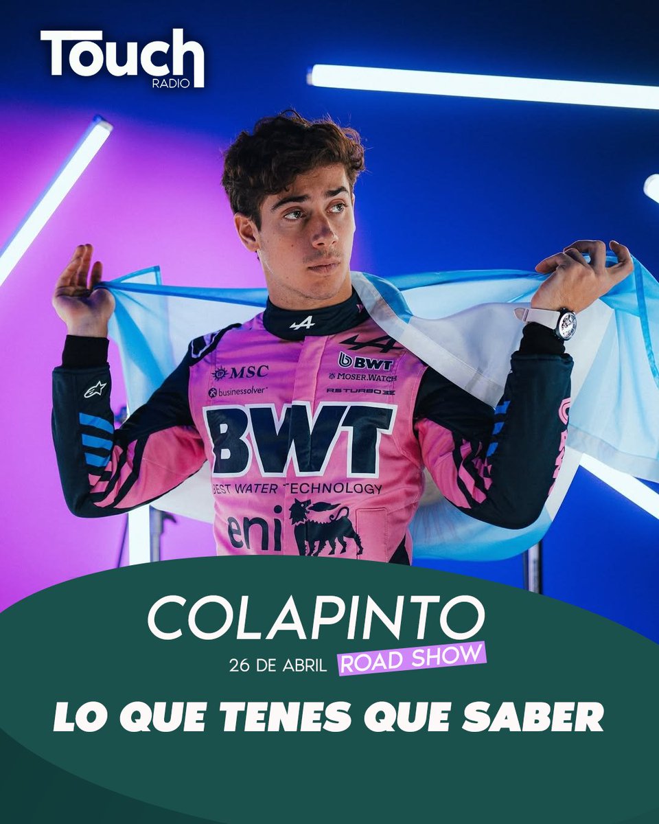 _Touchradio's tweet photo. 🇦🇷 No falta nada para el Road Show de Franco Colapinto por las calles de Palermo, este domingo 26 de abril.

➡️ Te dejamos info importante.

#Colapinto #FrancoColapinto #RoadShow #VamosNene https://t.co/rnAR8CDUEj