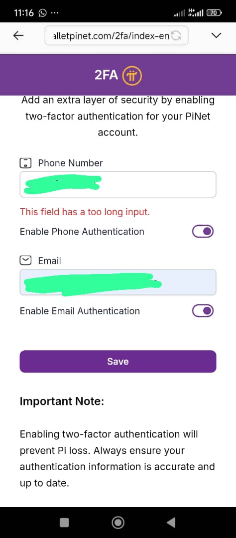 PiL0RD's tweet image. ✨Avoid this temptation, this is a scam, the only #2FA we have is in ur #checklist. Don't click on any links telling u to do #2FA, avoid Links, avoid pasting ur Passphrase on a site u don't know.

✨This picture u see below is fake, be very careful 🧏

#PiNetwork #verification