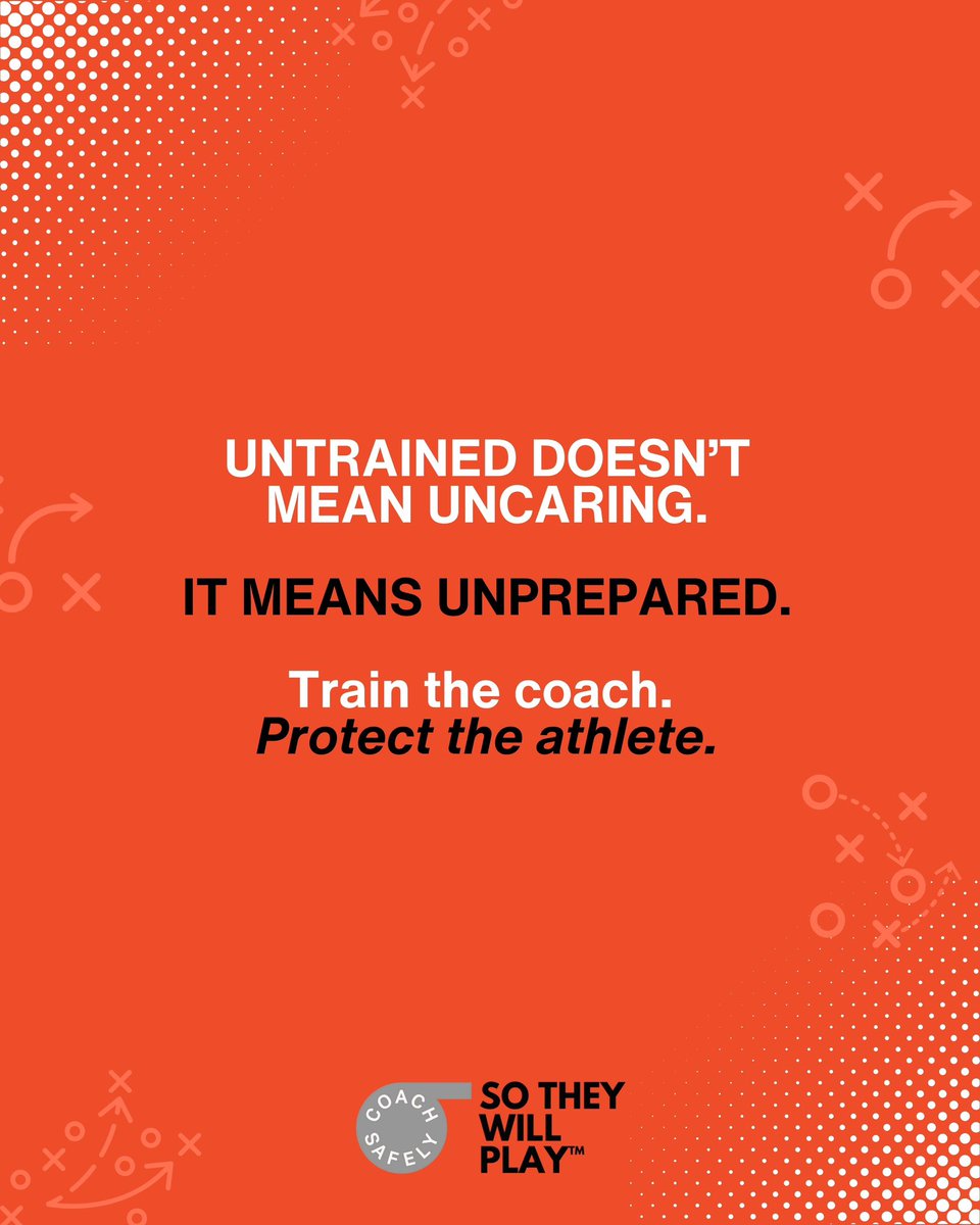 CoachSafely's tweet photo. Coaches have one of the biggest impacts on a young athlete’s experience—on and off the field.

But too many are expected to lead without training.

And that’s where risk starts.

Because safety isn’t effort—
it’s education. https://t.co/JnAcRRWgjZ