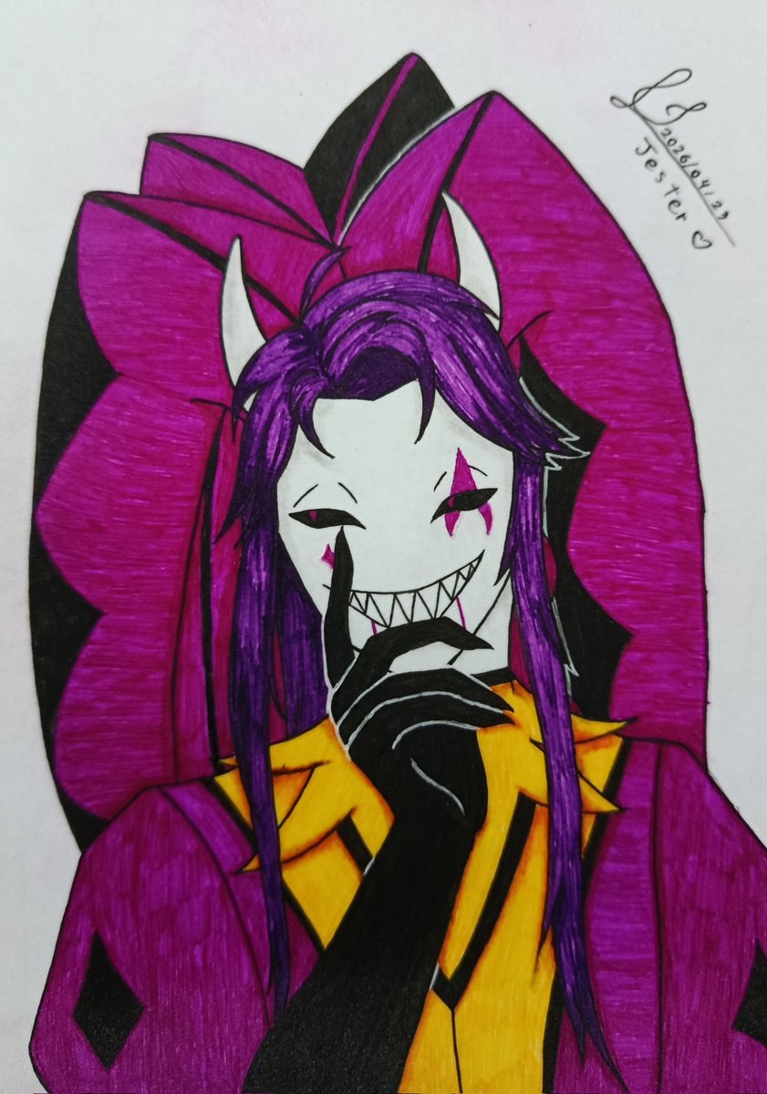 HipnosDraws's tweet photo. Jester 💜

#art #draw #drawingart #drawing #thefreakcircus #jester #fanart https://t.co/x892CUWfEv